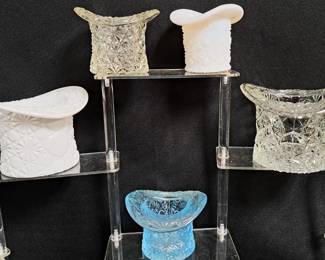 GLASS TOP HAT FIGURINES 