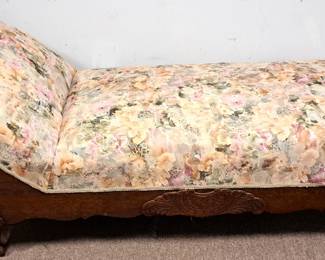 BEAUTIFUL FAINTING COUCH SOFA ANTIQUE CARVED WOOD