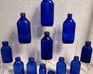 COBALT BLUE BOTTLES JARS