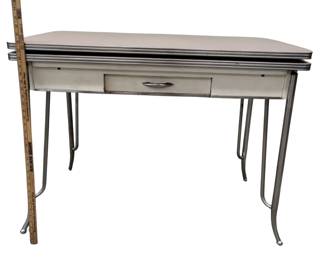 MCM Midcentury Atomic Formica Top Chrome Leg Kitchen Table Slide Out Leaves