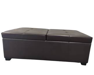 Furniture Ottoman Foot Stool Leather Look Hidden Storage