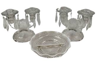 Jeanette Sunburst Herringbone Candle Holders Drops Hobnail French Opal Fenton? Glass