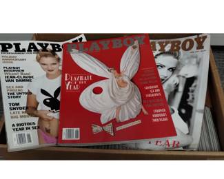 Box of Playboy Magazines 1990s