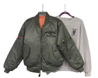 Men's NWT Flight Jacket Team Kiowa Warrior & Wichita Police Department Sweatshirt Sz M