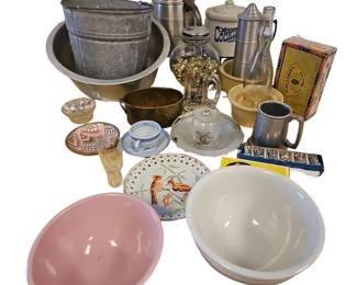 Vintage Kitchen Mixing Bowls Canister & Steins