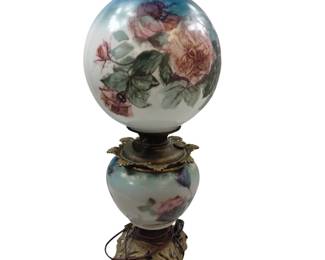 Parlor Lamp Electrified Oil SUCCESS GWTW Base & Shade Matching 23"