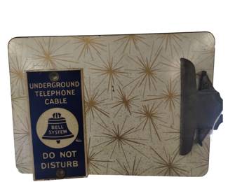 Antique Vintage BELL Telephone Systems Enamel Steel Sign Atomic Clipboard
