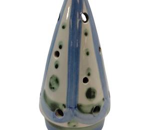 Vintage M A Hadley Pottery Christmas Tree Candle Lamp 9.75in Signed Polka Dot