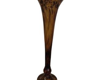 Decor Art Glass 30" Vase Trumpet Floor Vase Leopard Pattern