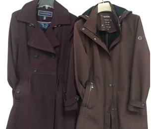 Ladies Tommy Hilfiger & Calvin Klein Burgundy Coats Size Medium