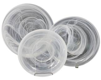 Dish Set Murano Swirl White Dinner Plates Bowls 4 3-Pc Settings Crate & Barrel