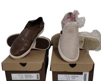 Shoes 2pr 7.5 OLUKAI Pehuea Leather Sneaker Loafers Boxed