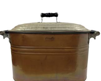 Embossed Cream City Copper Boiler Steel Lid Wood Handles PAT Jan 26 08