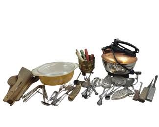 Vintage Kitchen Copper Kettle Utensils