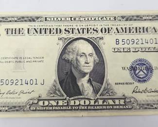 CRISP 1935 F Series Blue Seal $1 Silver Certificate