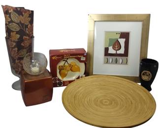 Decor Lot Autumn Colors Bamboo Plate Tissue Cover Placemats