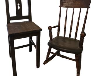 Antique Childs Chairs Rocking
