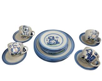 Hadley Pottery Country Scene 16pcs 4 Place Settings Animals Only
