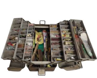 Vintage Fishing Lures Tackle Box Full