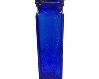 Casadis Milano Cobalt Blue Glass Spaghetti Canister 
