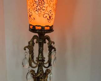 Vintage Brass And Marble Lamp