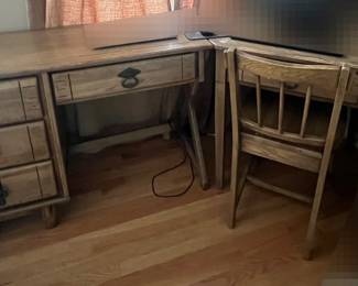 ThreePiece Wooden Desk Set W Corner Desk, Side Desk  Chair ITEMS ON DESKS NOT INCLUDED