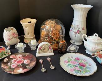 Floral Decor Vases, Plates, Candle Holders,  More