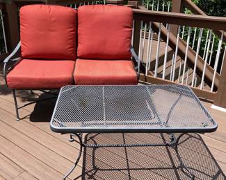 Wrought Iron Settee Coffee Table 