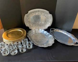 Gold Silver Colored Entertainment Serveware