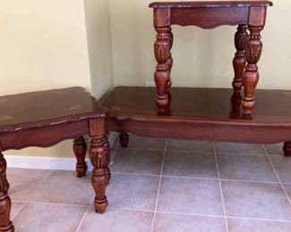 Wooden Coffee Table 2 End Tables 
