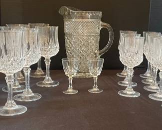 Pressed Glass Pitcher Goblets