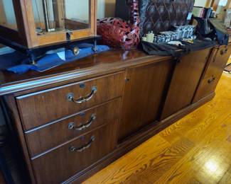 Long credenza for ample storage.