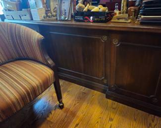 Executive desk with coordinating large credenza.
