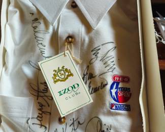 Izod Club autographed gold shirt from the HEB Texas Open. XL. Never worn.