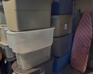 Plastic Tubs / Totes; Ironing Board