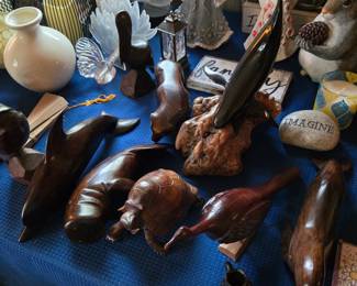 Wood Animal Figurines and other Table Decor