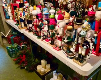 Loads of Nutcrackers; Candles, Snow Shoes, and lots of Holiday decor