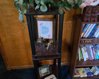 2 Side Tables and/or Plant Stands; small bookshelf