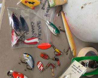 Lots of Fishing Baits, Lures and supplies.
