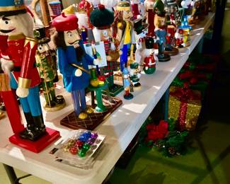 Loads of Nutcrackers and holiday decor