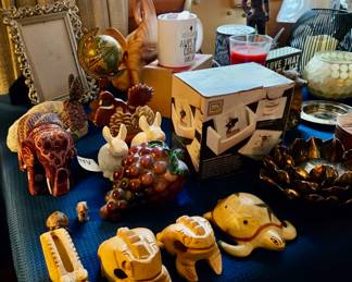 Loads of Table Top Decor; Candle Holders; Animal Figurines and more