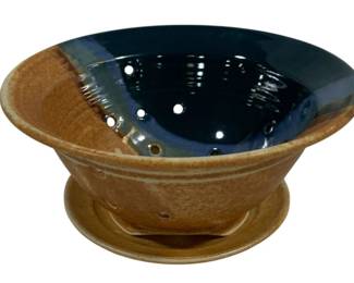 1005 - Sunset Canyon Pottery Berry Bowl & Saucer Earth & Sky, 2 piece 4.5 x 8.5