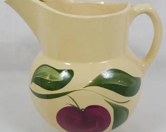613 - Watt Pottery Apple Pitcher 8"