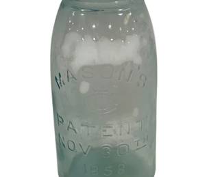 1030 - Blue Mason's 1858 Jar 9.5"