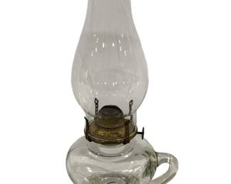1028 - Vintage Finger Oil Lamp 12"