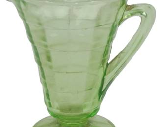 755 - Uranium Green Depression Creamer 4.5"