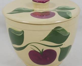 609 - Watt Pottery Apple Lidded Ice Bucket 7"