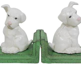 776 - Pair Cast Iron Dog Bookends 5"