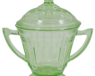749 - Uranium Green Depression Covered Sugar 5.5"