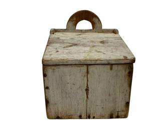 1010 - Primitive Wood Box w/ Lid 10.25 x 10 x 12.5